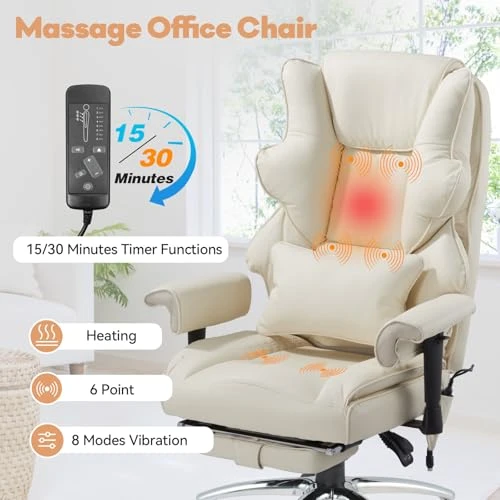 Massage Office Chair with Foot Rest — Desk Chairs, Mvpipi