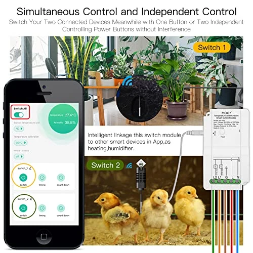 Smart Temperature and Humidity Switch Module Sensor — Home Climate Control, MOES