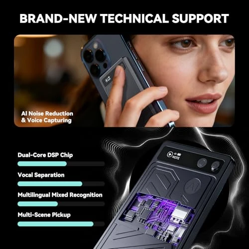 AI Voice Recorder with Magnetic Mount — Voice Recognition & Productivity Software, Hagibis