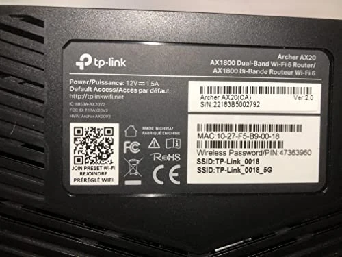 Archer AX20 AX1800 Smart Dual-Band Wi-Fi 6 Router (Renewed) — Routers, TP-Link