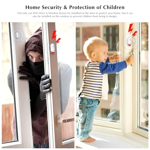 Door Alarm with WiFi Sensor and Alarm Light — Smart Home Security, Chatthen