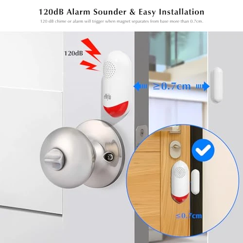 Door Alarm with WiFi Sensor and Alarm Light — Smart Home Security, Chatthen