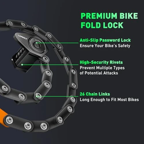 Heavy Duty Anti-Theft Folding Combination Lock — Chain, Lambolt