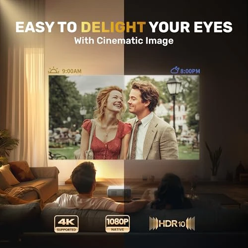 Smart Projector with WiFi and Bluetooth, Netflix-Officially-Licensed, Auto Focus & Keystone, Dolby Audio, Native 1080P,... — Home Theater Projectors, Aurzen