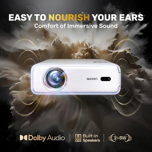 Smart Projector with WiFi and Bluetooth, Netflix-Officially-Licensed, Auto Focus & Keystone, Dolby Audio, Native 1080P,... — Home Theater Projectors, Aurzen