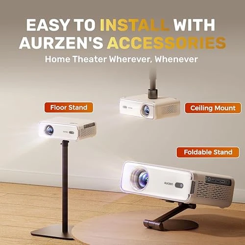 Smart Projector with WiFi and Bluetooth, Netflix-Officially-Licensed, Auto Focus & Keystone, Dolby Audio, Native 1080P,... — Home Theater Projectors, Aurzen