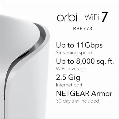 Tri-Band WiFi 7 Mesh Network System with Router and 2 Satellite Extenders — Mesh Wi-Fi Systems, NETGEAR
