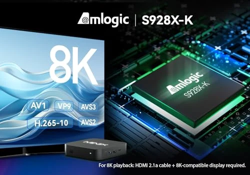 8K Android Media Player with AI Picture Quality Enhancer & AI Resolution Upscaling — Ultra HD Media Players, MINIX