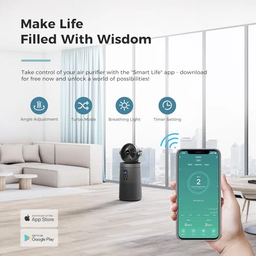 Air Purifier Fan with Smart WIFI — Activated Carbon Air Purifiers, AROEVE