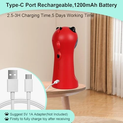 Automatic Motion-Activated Cat Toy with Adjustable Light — Cat Playthings, TBTeek