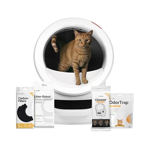Automatic Self-Cleaning Cat Litter Box Supply Bundle — Waste Bins, Whisker