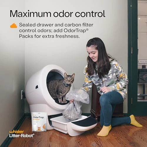 Automatic Self-Cleaning Cat Litter Box Supply Bundle — Waste Bins, Whisker