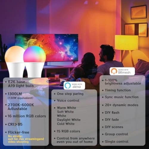 Color Changing Smart Light Bulbs — LED, UCB