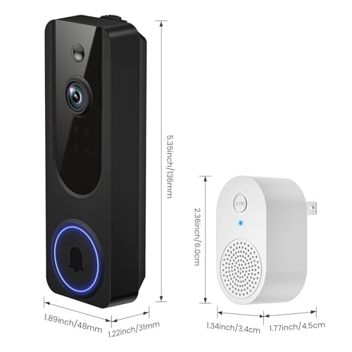 Doorbell Camera Wireless with Indoor Receiver — Motion Sensors, Hubposh