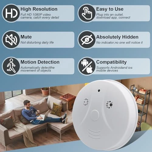 Hidden Camera Smoke Detector — Outdoor Security Cameras, UYIKOO
