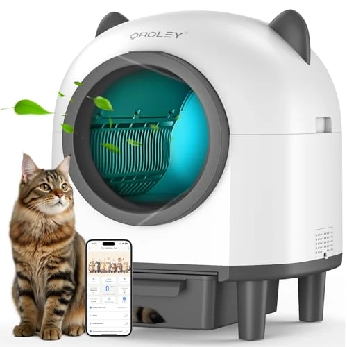 Self Cleaning Litter Box with Cat Ears Design — Waste Bins, OROLEY