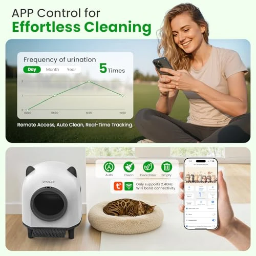 Self Cleaning Litter Box with Cat Ears Design — Waste Bins, OROLEY