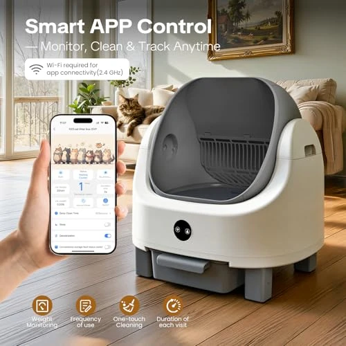 Self Cleaning Litter Box with Odor Control and App Monitoring — Waste Bins, OROLEY