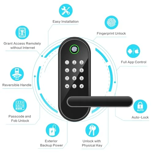Smart Door Lock with Handle and Keypad — Deadbolts, Sifely