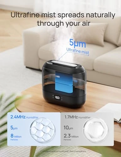 Smart Humidifier for Bedroom, Top Fill Supersized Humidifier Large Room — Air Moisturizers, Dreo