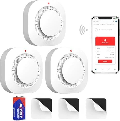 Smart Smoke Detector Fire Alarm with Replaceable Battery — Smoke & CO Detectors, Uingarm