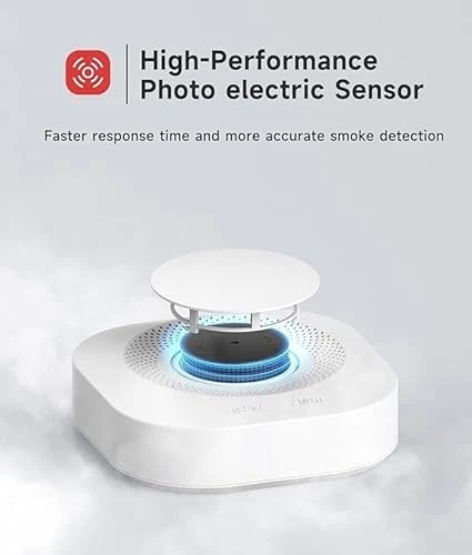 Smart Smoke Detector Fire Alarm with Replaceable Battery — Smoke & CO Detectors, Uingarm