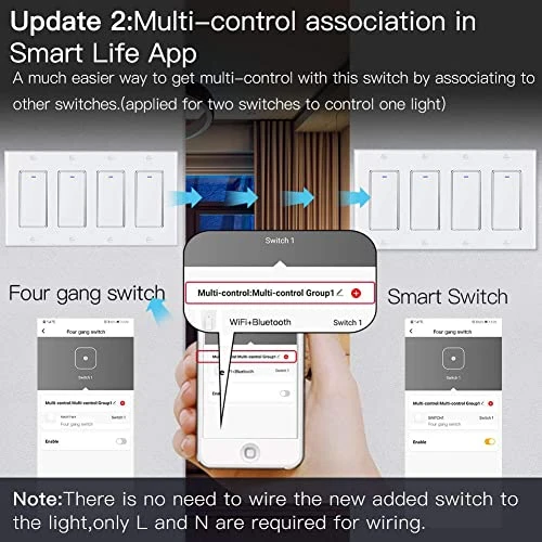 WiFi Wall Push Button Smart Light Switch — Dimmer Switches, MoesGo