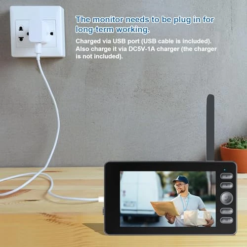 Wireless Video Doorbell with Monitor — Security Cameras, TKMARS