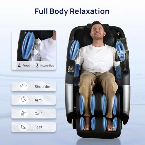 3D Massage Chair Full Body VibroAcoustic Sonic Wave, SL-Track Zero Gravity Recliner with 25 Auto Modes, Smart Body Scan,... — Beds & Tables, Lifevibe