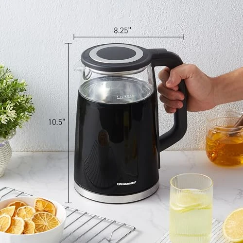 Dual Wall Cool Touch Electric Tea Kettle — Kettles & Tea Machines, Elite Gourmet