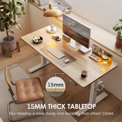 Electric Height Adjustable Standing Desk with Splice Board and Memory Controller — Office, TIQLAB