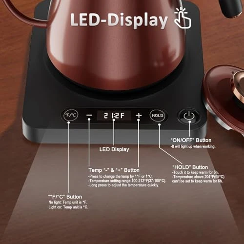 Electric Kettle with Temperature Control and Keep Warm — Kettles & Tea Machines, Tuehakny