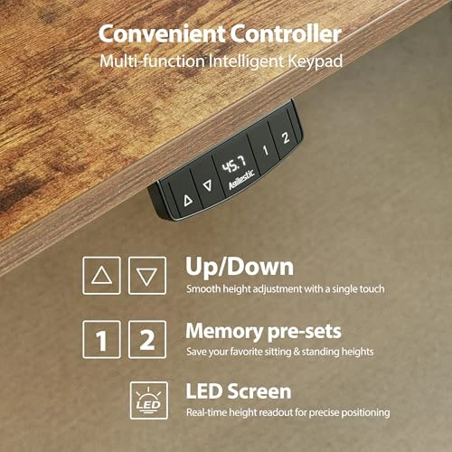 Electric Standing Desk, L-Shaped 55 Inches Height Adjustable Desk, Sit and Stand up for Work Office Home, Ergonomic... — Mounts, Agilestic