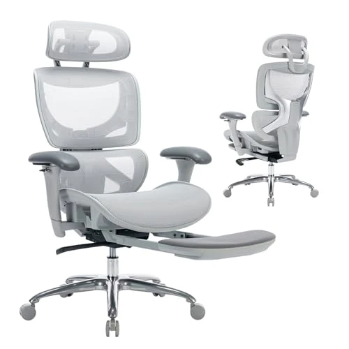 Ergonomic Mesh Office Chair with Footrest — Desk Chairs, COLAMY
