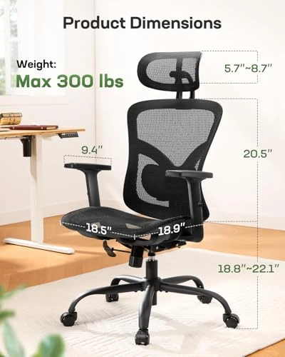 Ergonomic Mesh Office Chair — Desk Chairs, Marsail