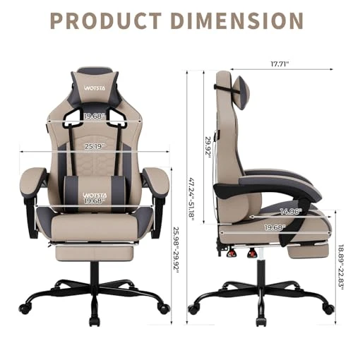 Gaming Chair with Massage and Footrest — Gaming Chairs, WOTSTA
