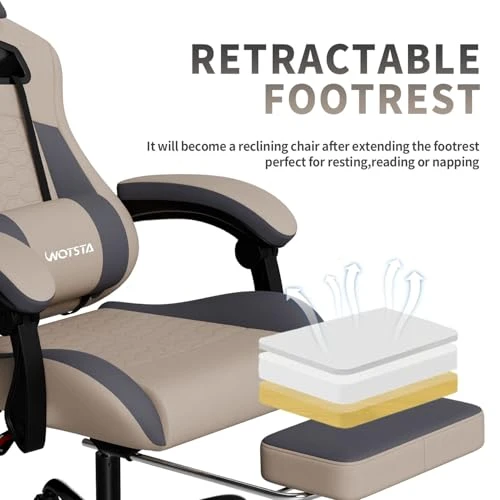 Gaming Chair with Massage and Footrest — Gaming Chairs, WOTSTA
