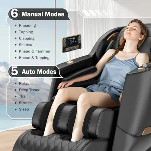 Massage Chair Full Body, Zero Gravity SL-Track Shiatsu Massage Recliner Chair with Body Scan, Airbags, Foot Rollers,... — Massage Chairs, Culanta