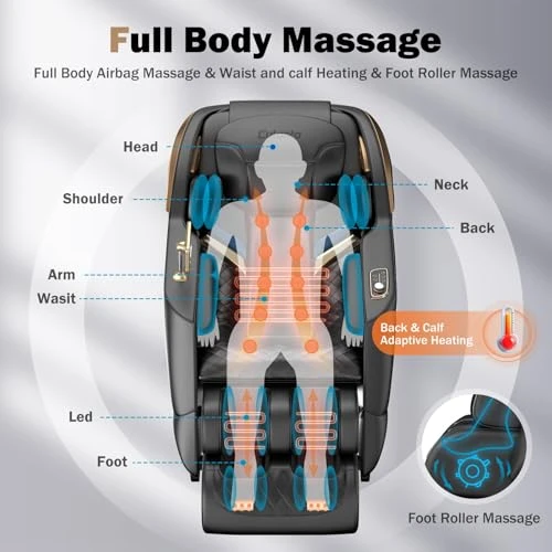 Massage Chair Full Body, Zero Gravity SL-Track Shiatsu Massage Recliner Chair with Body Scan, Airbags, Foot Rollers,... — Massage Chairs, Culanta