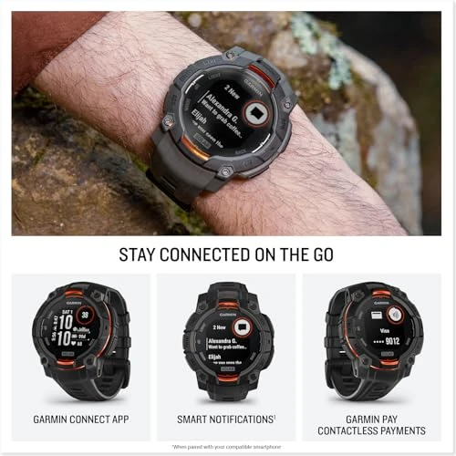 Rugged Outdoor GPS Smartwatch with Solar Charged Display and Built-in Flashlight — GPS Units, Garmin