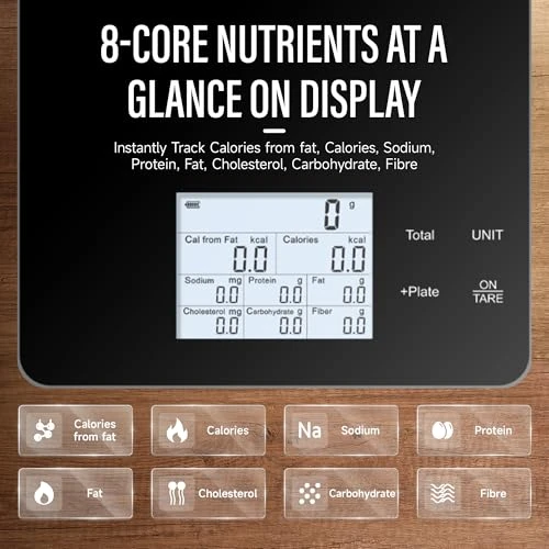 Smart Kitchen Scale with Bluetooth App, High-Precision Digital Food Scale for Baking, Cooking & Diet, 10000 Food... — Weight Management Tools, EILISON