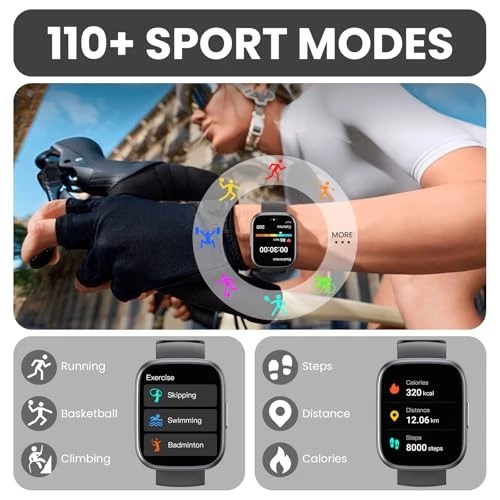 Smart Watch with Touch Screen, Fitness Tracker, Heart Rate Monitor, and Bluetooth Calling — Smartwatches, Poounur