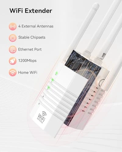 WiFi Signal Booster with 4 Directional Antennas — Repeaters, GEYILO