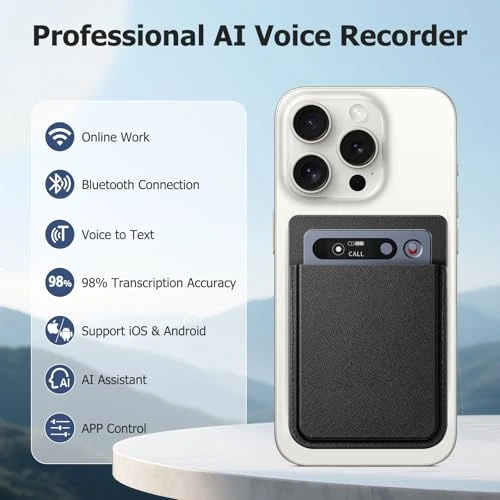 AI Voice Recorder with No Subscription, Transcription, Summarization, Translation, Noise Cancellation, App Control, 64GB... — Voice Recognition & Productivity Software, HUREWA