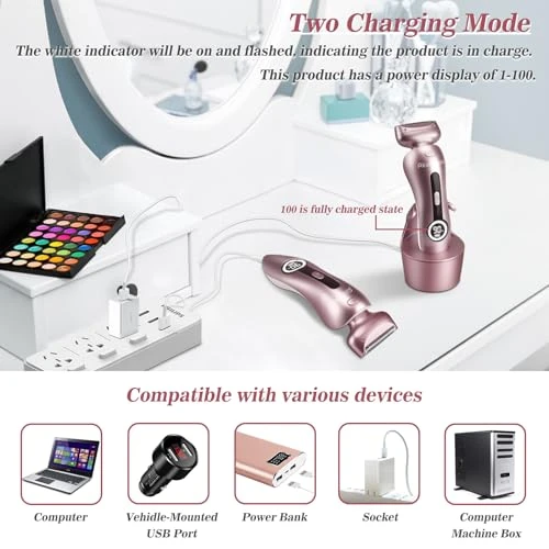 Electric Shaver for Legs, Bikini, and Underarm — Foil, Akunbem