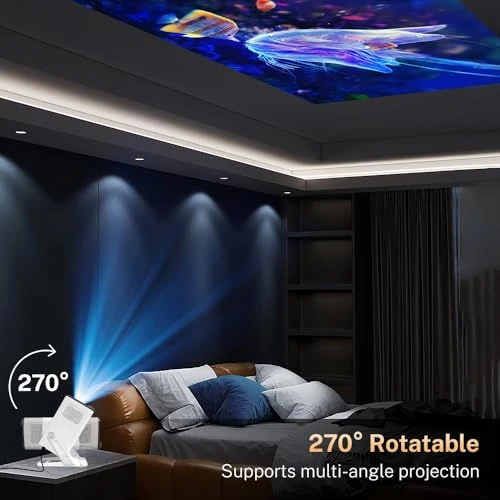 Portable Projector with WiFi 6 and Bluetooth 5.4 — Home Theater Projectors, LYNCAST