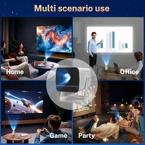 Portable Projector with WiFi 6 and Bluetooth 5.4 — Home Theater Projectors, LYNCAST