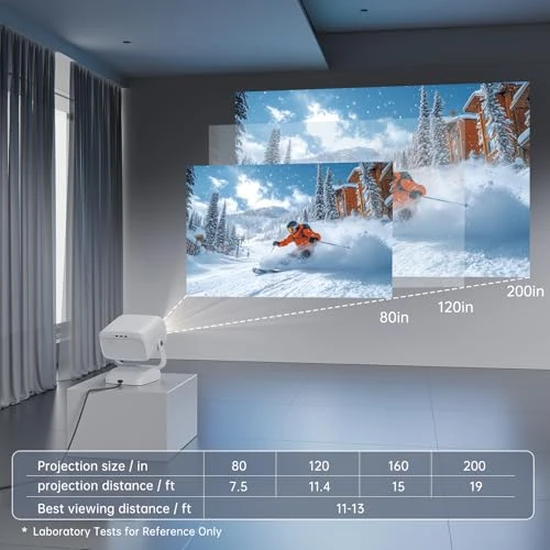 Portable WiFi Bluetooth Projector with Rotatable Stand — Home Theater Projectors, FXiaoy