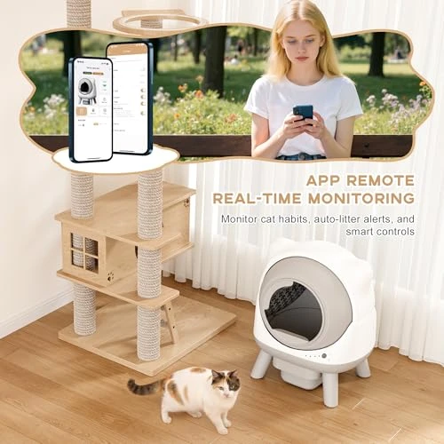 Self-Cleaning Litter Box with App Control and Safety Sensor — Self-Cleaning, Greesum