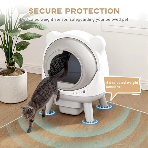 Self-Cleaning Litter Box with App Control and Safety Sensor — Self-Cleaning, Greesum